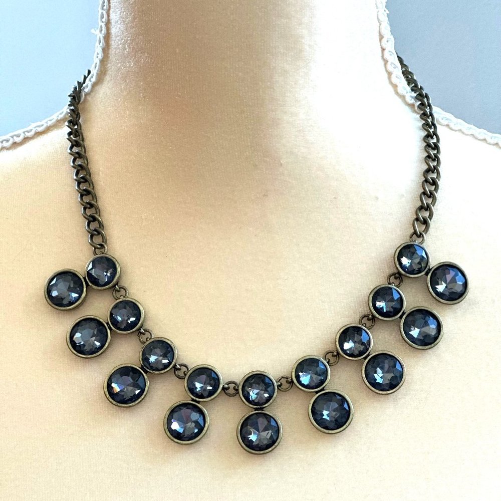 LOFT Bold, Chunky Black Necklace with Round Accents